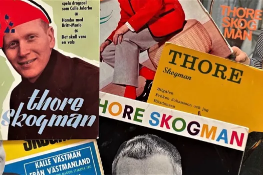 Äldre affischer med Thore Skogman.